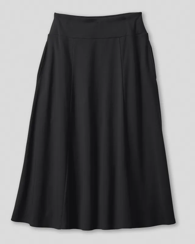 Appleseeds Women's Everyday Knit Solid Skirt - Black - SPS - Petite Short sold by Buff