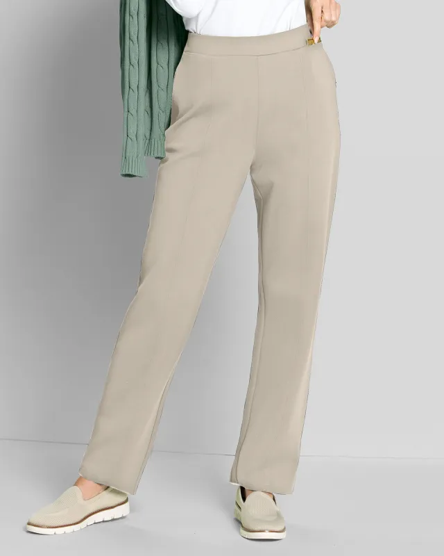Appleseeds Women's FlexKnit 7-Pocket Straight Pull-On Pants - Tan - PS - Petite sold by Buff