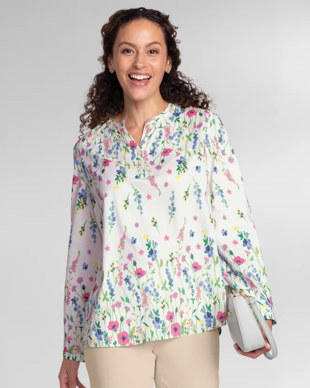 Appleseeds Women's Pretty Poppies Popover - Multi - XL - Misses sold by Buff