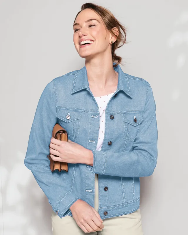 Appleseeds Women's DreamFlex Jean Jacket - Yellow - 1X - Womens Plus sold by Buff