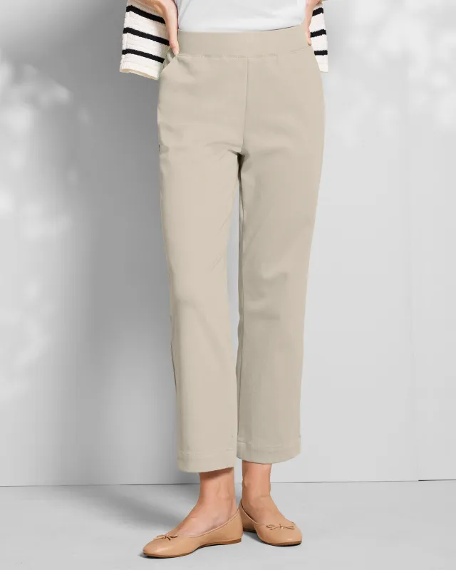 Appleseeds Women's Classic Knit Denim Relaxed Straight-Leg Crop - Tan - PL - Petite sold by Buff