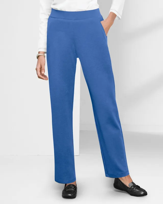 Appleseeds Women's Everyday Knit Straight-Leg Pants - Blue - 3X - Womens Plus sold by Buff