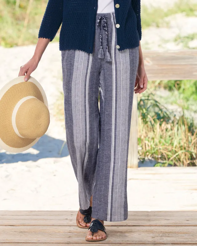 Appleseeds Women's Variegated-Stripe Beach Pants - Multi - PM - Petite sold by Buff