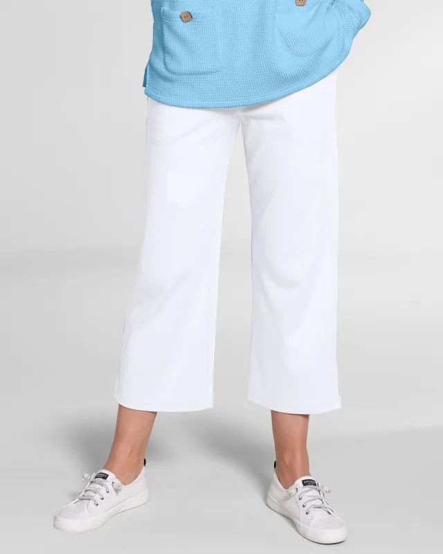 Appleseeds Women's Everyday Knit Wide-Leg Crops - White - SPS - Petite Short sold by Buff