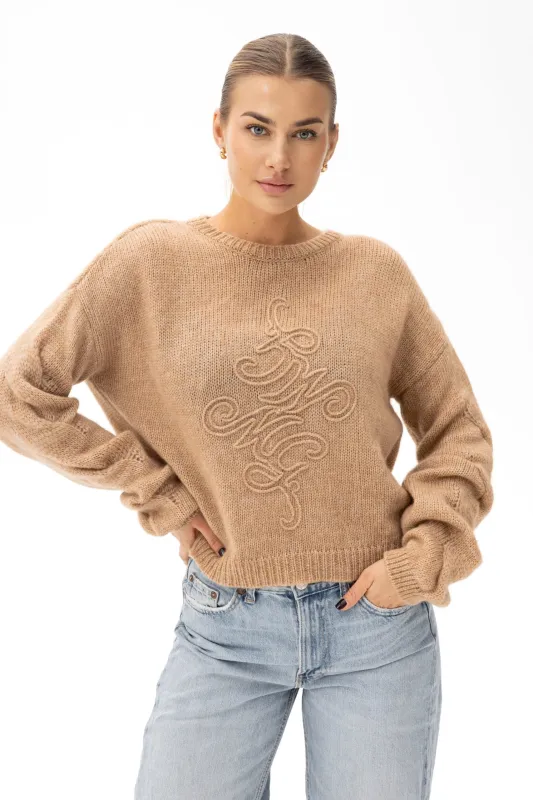 Vero Alpaca Blend Knit Sweater Caramel sold by Ivalo.com