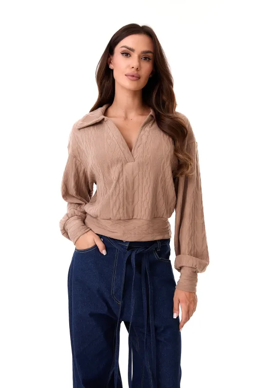 Bonnie Cable Knit Sweater Caramel sold by Ivalo.com