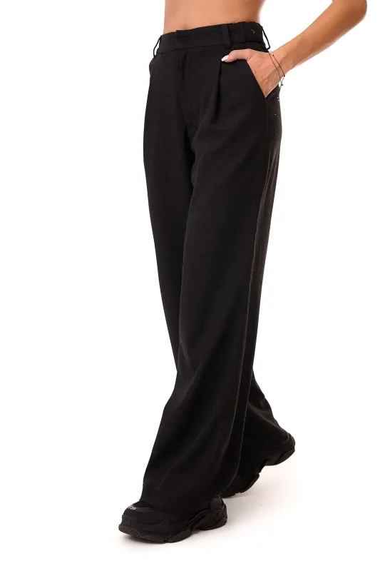 Klaro Pleated Wool Blend Trousers Black sold by Ivalo.com