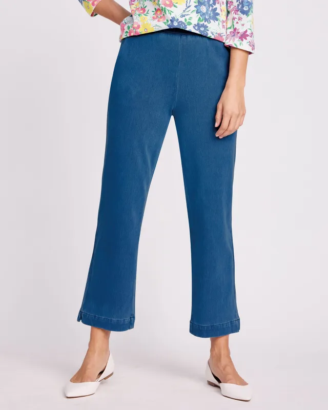 Appleseeds Women's Classic Knit Denim Relaxed Straight-Leg Crop - Denim - PS - Petite sold by Buff