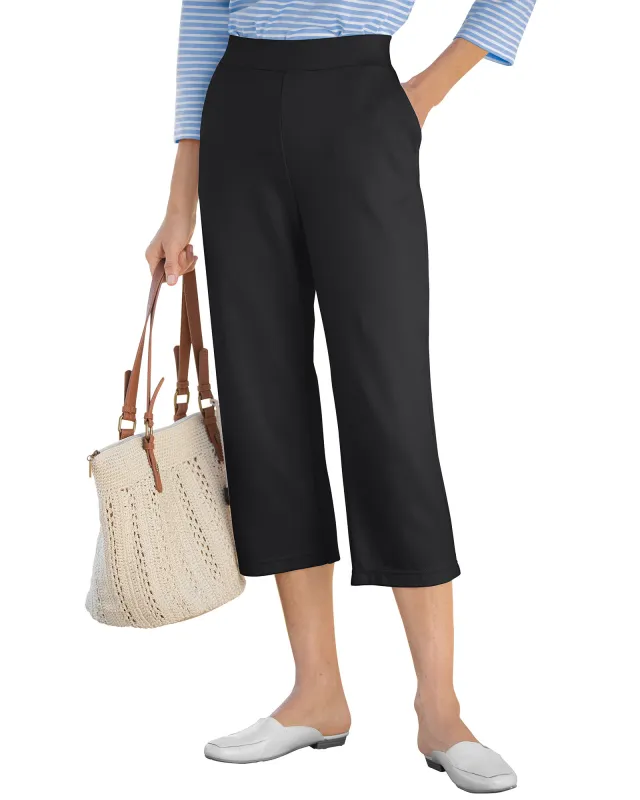 Appleseeds Women's Everyday Knit Capris - Black - XL - Misses sold by Buff