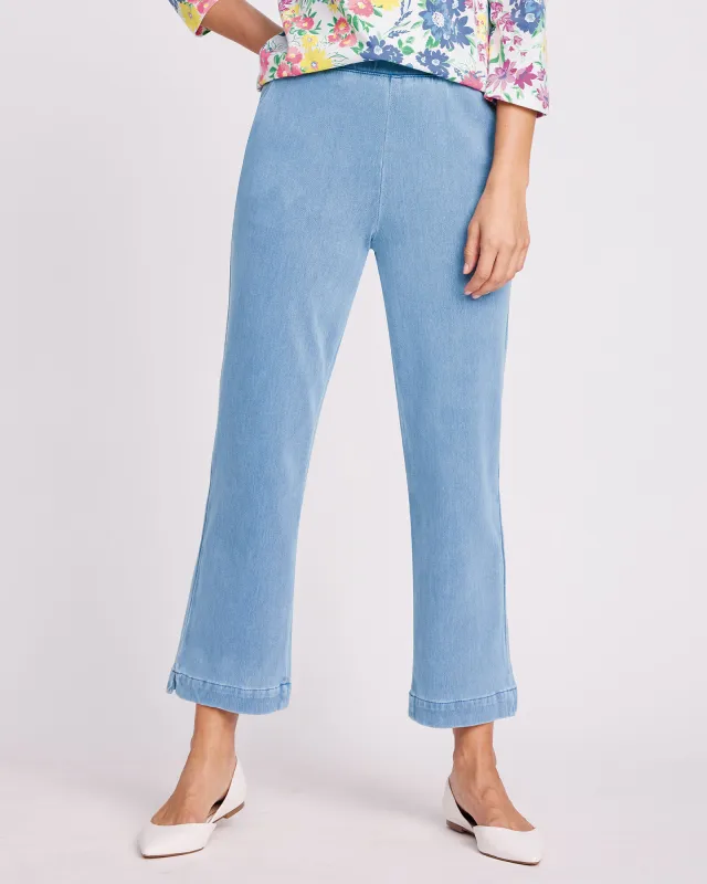 Appleseeds Women's Classic Knit Denim Relaxed Straight-Leg Crop - Denim - PM - Petite sold by Buff