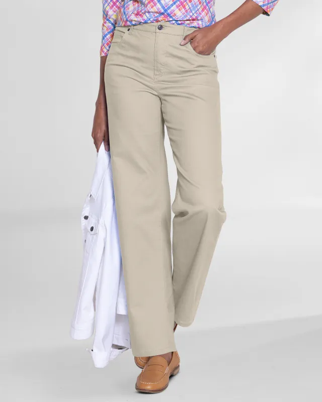 Appleseeds Women's DreamFlex Color Comfort-Waist Relaxed Straight Leg Jeans - Tan - 12 - Misses sold by Buff
