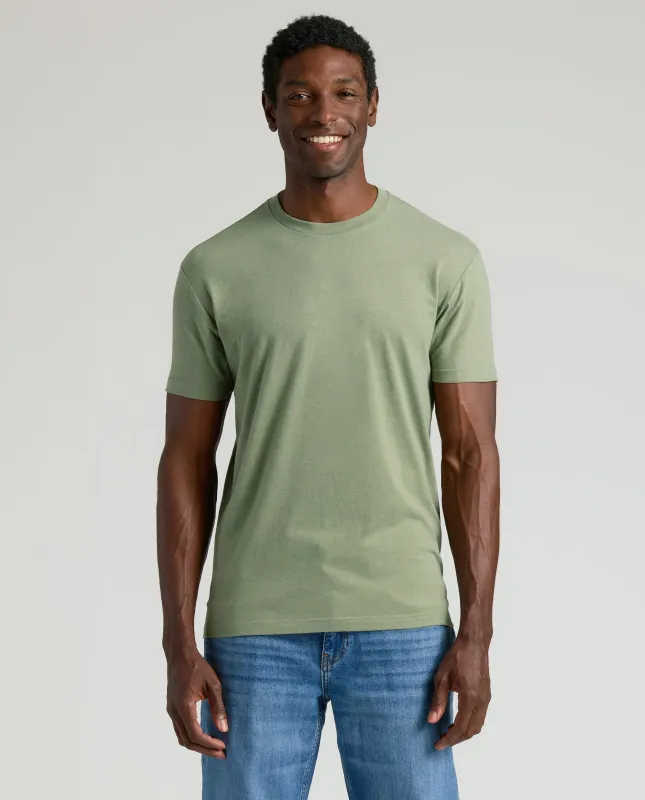 Dark Heather Bay Green Classic Crew Neck sold by True Classic
