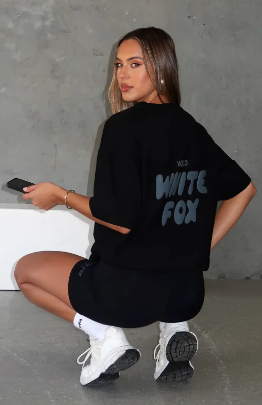 Offstage Back Graphic Oversized Tee Onyx sold by White Fox Boutique