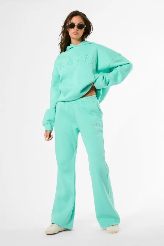 Kaiia Logo Wide Leg Joggers Spearmint sold by Public Desire