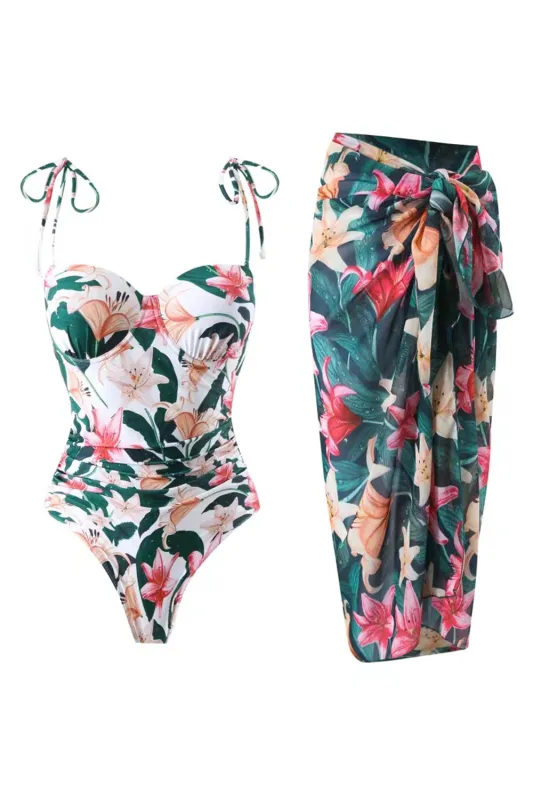 Floral One Piece Printed Beach Swimwear sold by Zapaka
