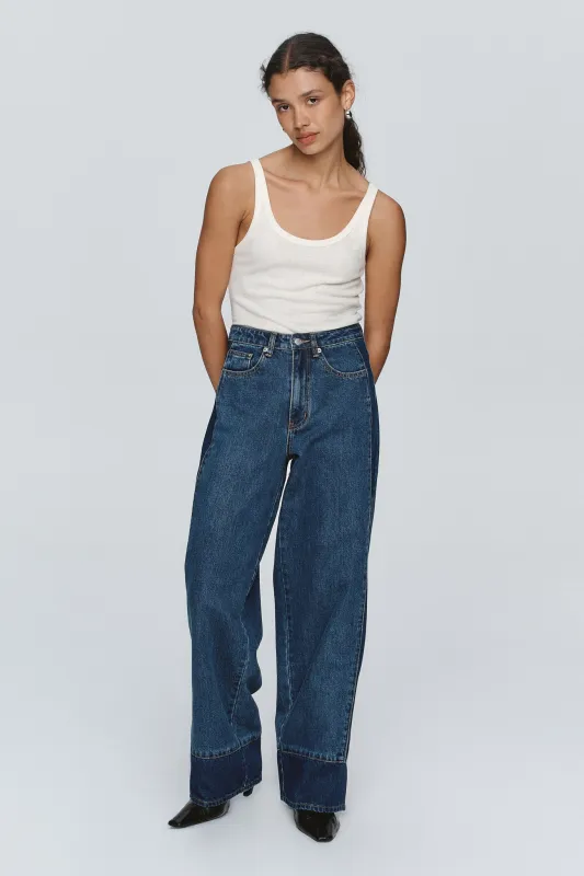 Marle | Border Jean - Indigo/Washed Indigo sold by Sister & Co