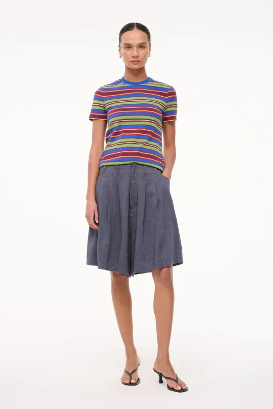 WEEKEND CREW TEE | SPECTRUM STRIPE sold by STAUD