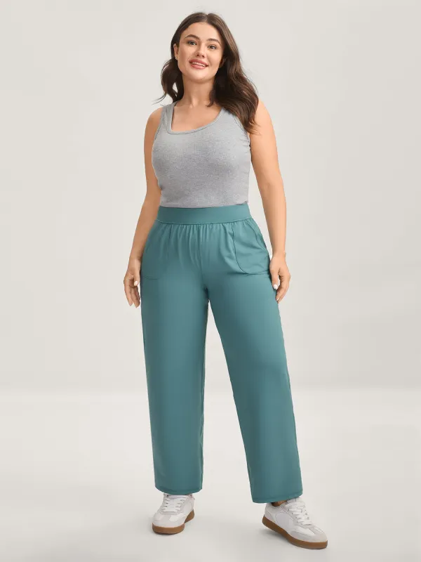 Stretchy Pull-On Straight-Leg Pants sold by Bloomchic