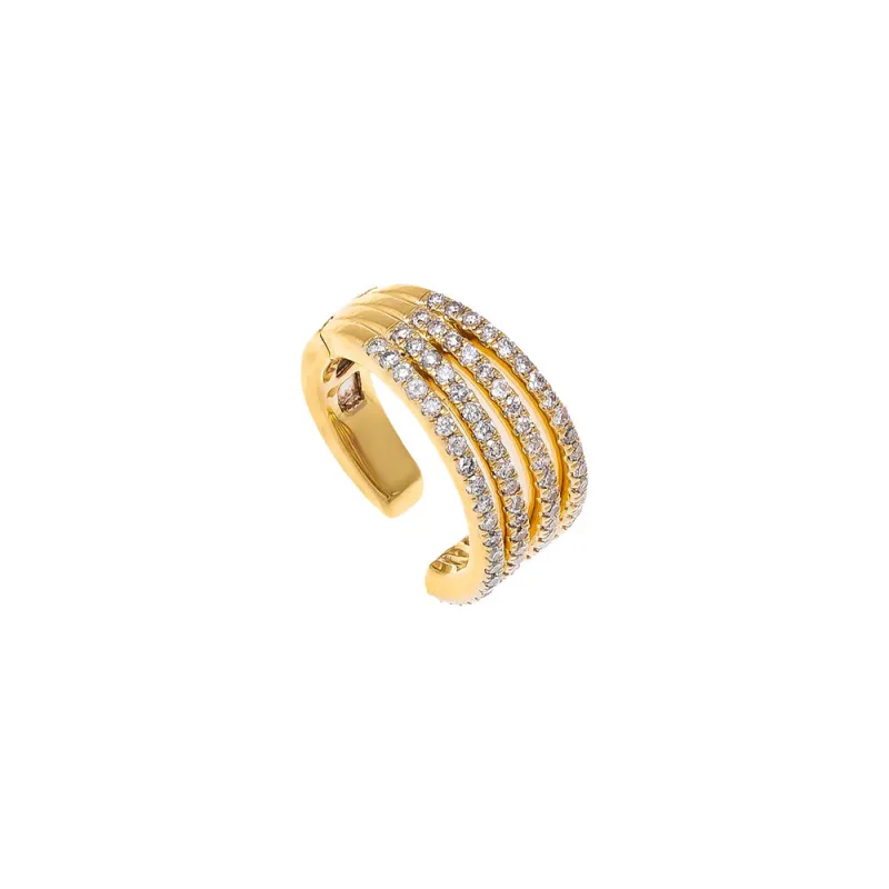Diamond Pave Four Row Ear Cuff 14K sold by Adina Eden's