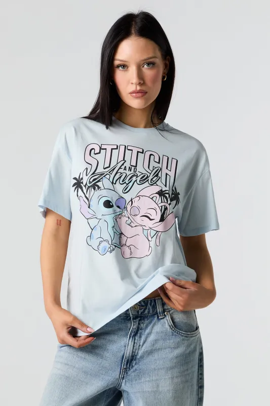 T-shirt de coupe garçonne à imprimé Stitch & Angel sold by Urban Planet