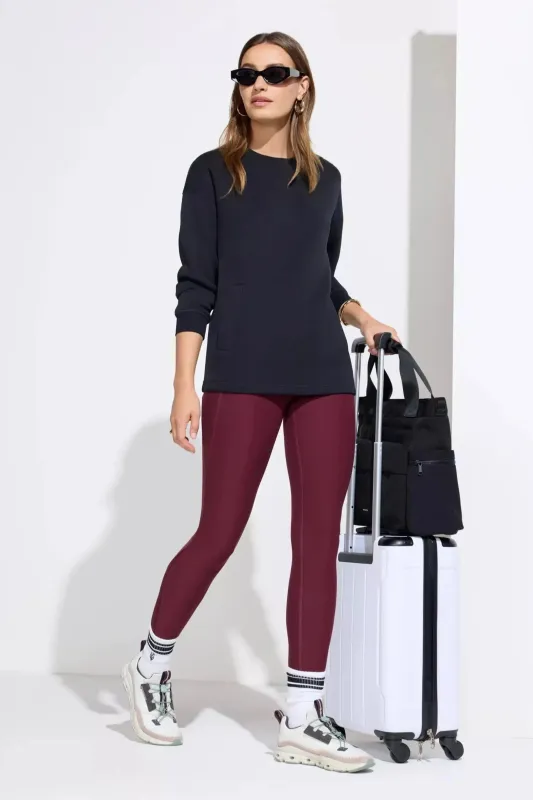 The Active Stretch GRS Certified Recycled Poly Basket Weave Legging - Red sold by Mondetta