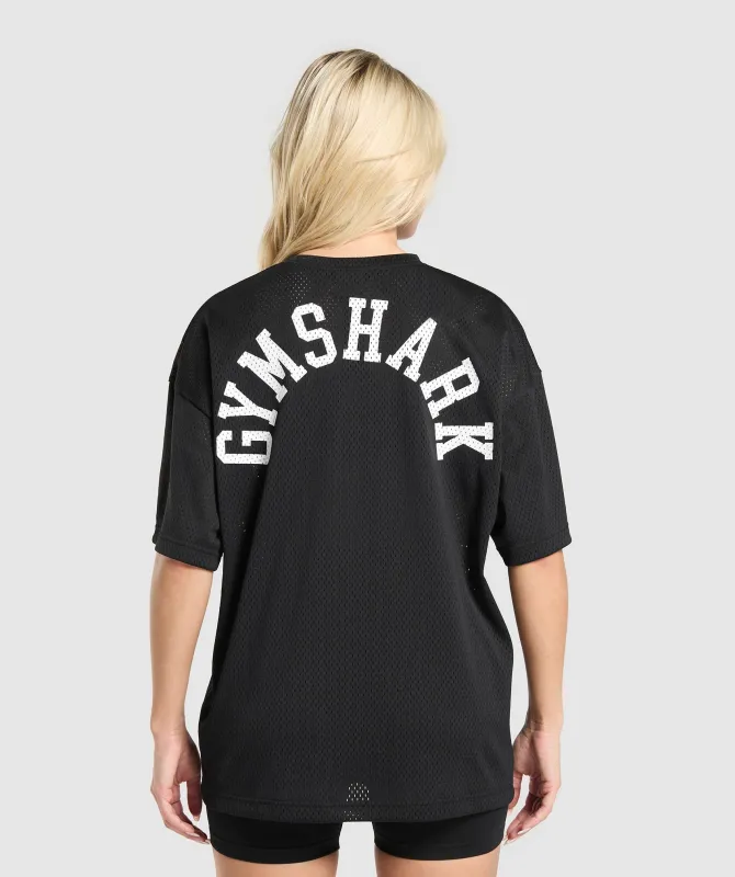 Gymshark Mesh Graphic Oversized T-Shirt - Black sold by Gymshark