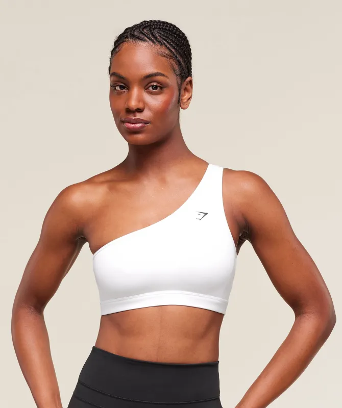 Gymshark Asymmetric Sports Bra - White sold by Gymshark