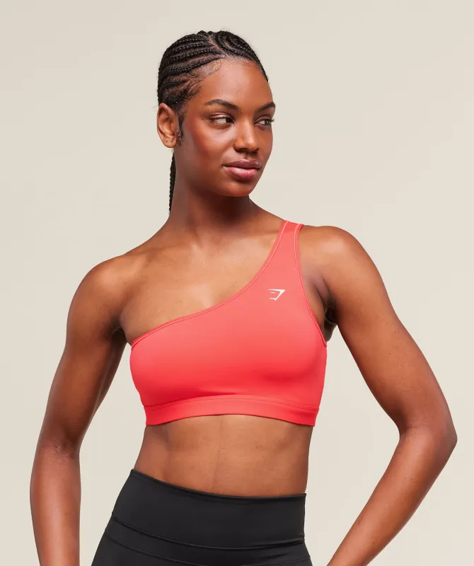 Gymshark Asymmetric Sports Bra - Coral Red sold by Gymshark