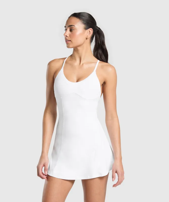 Gymshark Strappy 2-in-1 Dress - White sold by Gymshark