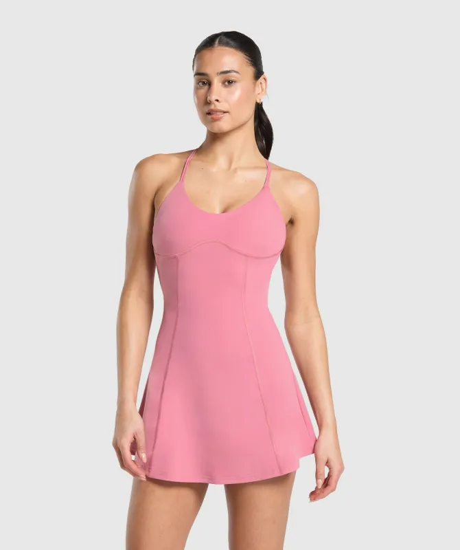 Gymshark Strappy 2-in-1 Dress - Sunset Pink sold by Gymshark