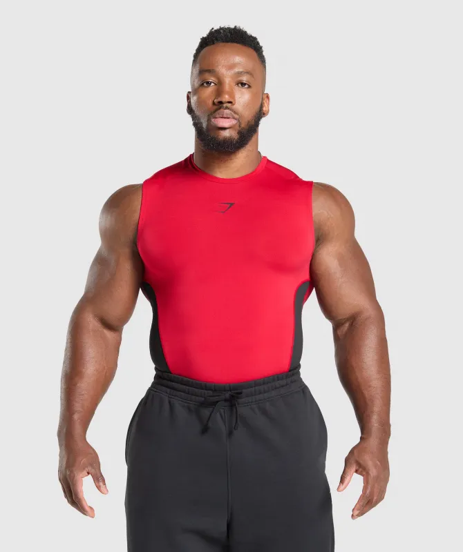 Gymshark Element Tank - Carmine Red/Black sold by Gymshark