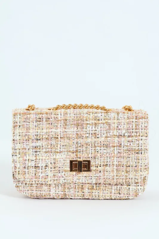 Tweed Satchel With Gold Hardware sold by Edgars