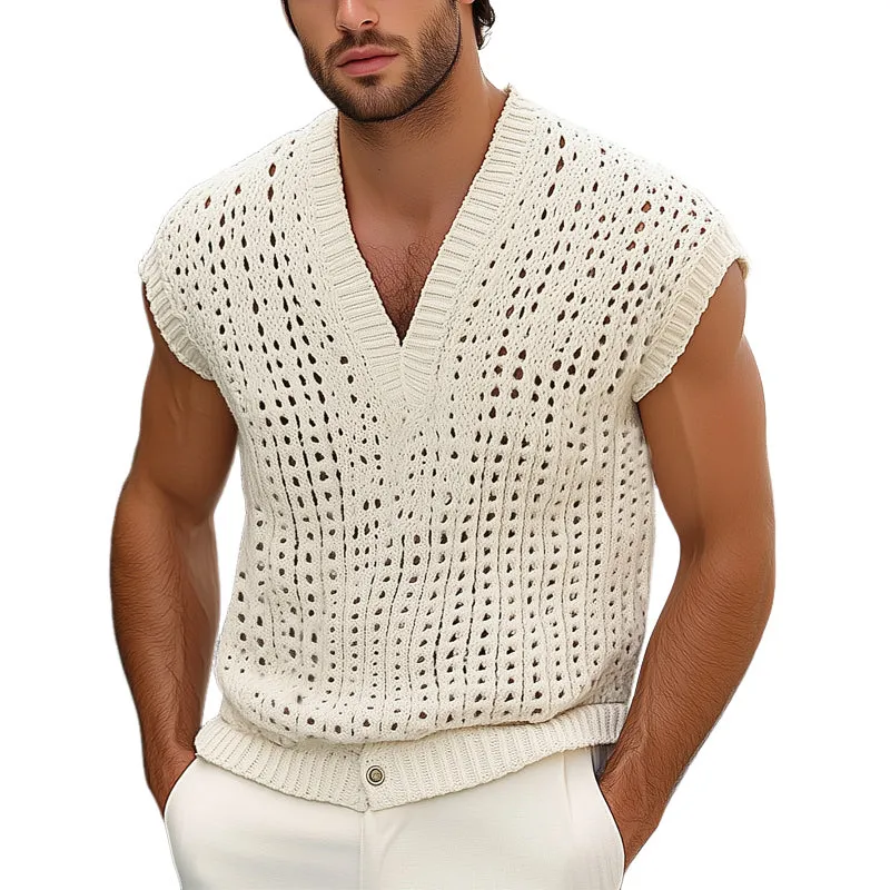 Men's Summer Basic Solid Color Breathable Mesh Tank Top MTA0803E7U sold by Manly