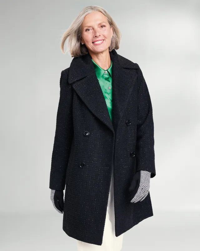Appleseeds Women's Anne Klein® Sparkle Wool Coat - Multi - S - Misses sold by Buff