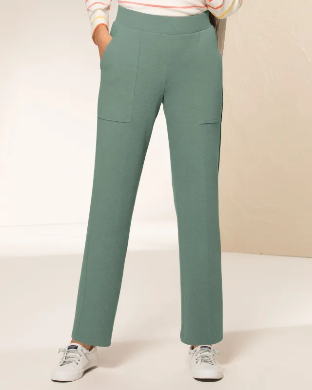 Appleseeds Women's Everyday Knits 4-Pocket Relaxed Straight-Leg Pants - Green - LPS - Petite Short sold by Buff