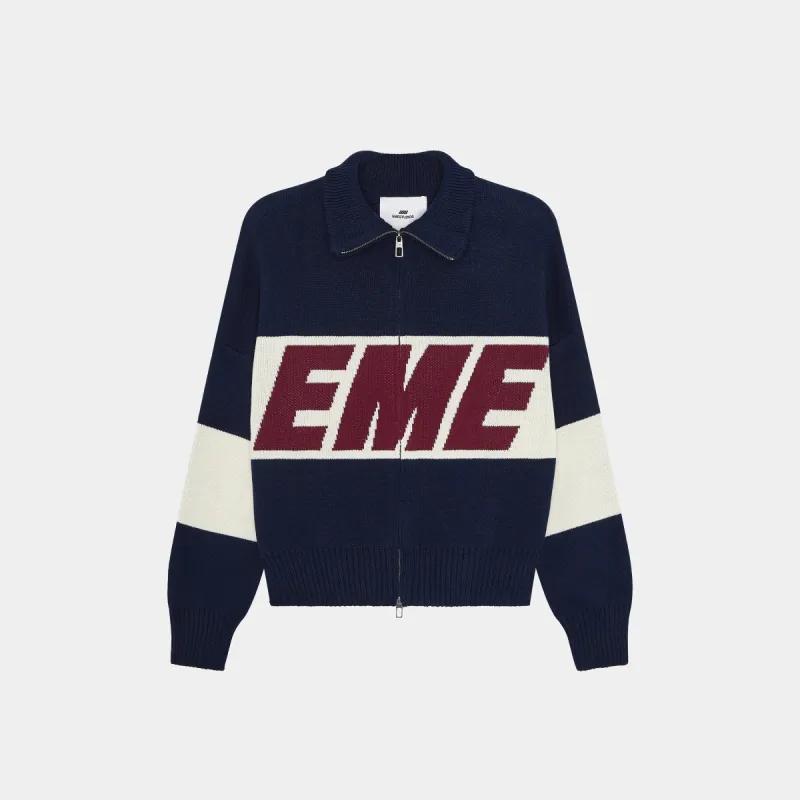 Thrill Navy Zipper Knit sold by EME STUDIOS