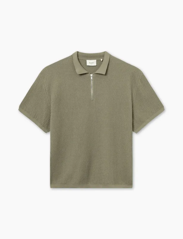 MOMENT HALF ZIP KNIT - DUSTY OLIVE sold by Foret