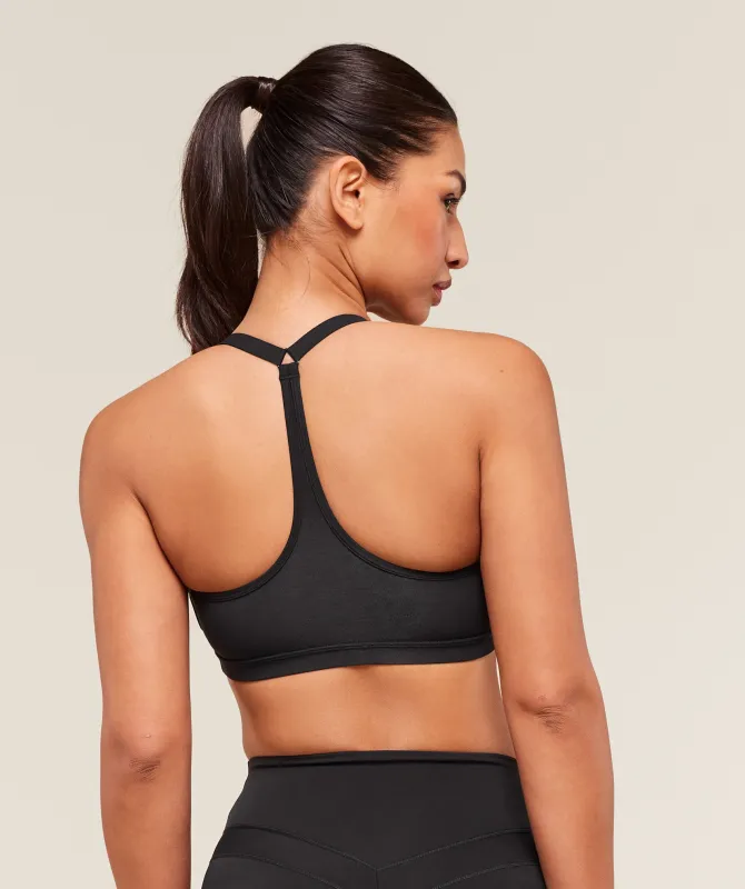 Gymshark Cotton Racerback Sports Bra - Black sold by Gymshark