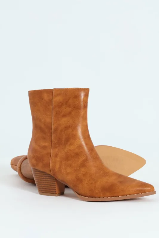Plain Burnish Western Boot - Tan sold by Edgars 