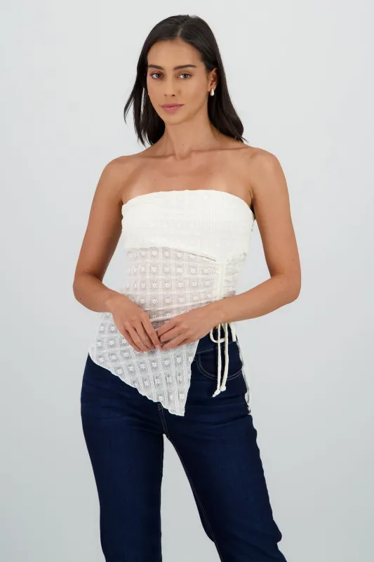 Top bandeau encaje con jareta sold by Shasa