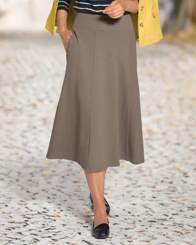 Appleseeds Women's Everyday Knit Solid Skirt - Brown - PS - Petite sold by Buff