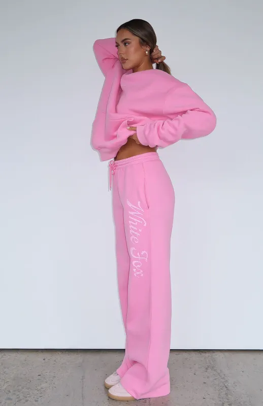The Good Life Wide Leg Sweatpants Pink sold by White Fox Boutique