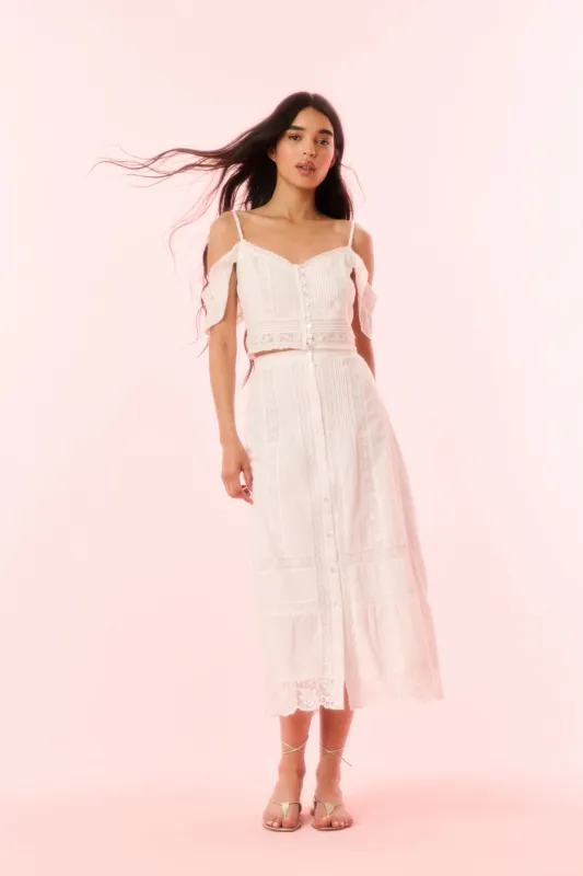 Allesia Cotton Midi Skirt sold by LoveShackFancy