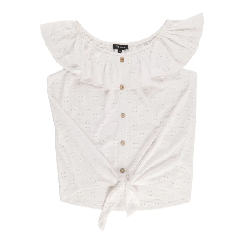 lily morgan Women's Eyelet Tie Front Camisole sold by Giant Tiger