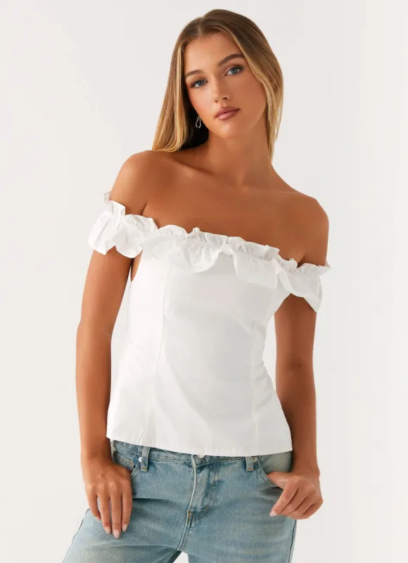 Gwyneth Top - White sold by Peppermayo