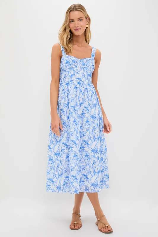 Blue Watercolor Annette Midi Dress sold by Tuckernuck