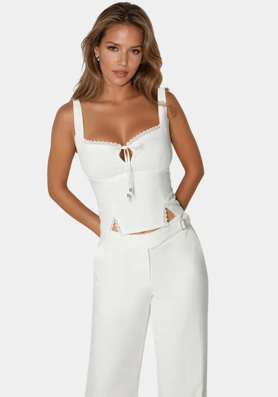 Linen Corset Top sold by Bebe