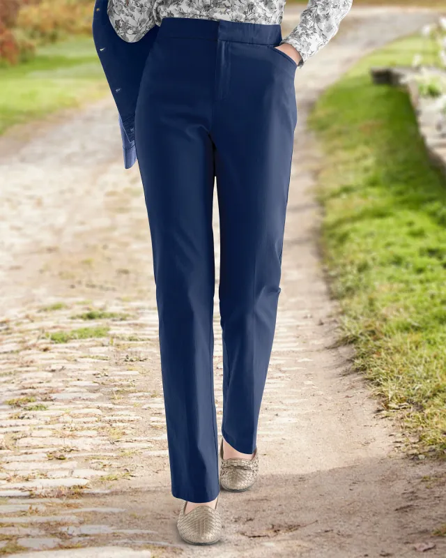 Appleseeds Women's Dennisport Comfort-Waist Chinos - Blue - 16P - Petite sold by Buff