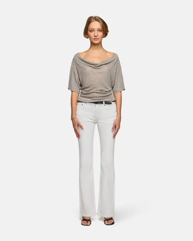 Maria Mid Rise Bootcut White sold by EB Denim