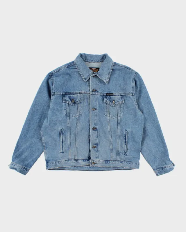 Vintage 90's Harley Davidson Oversized Medium Wash Denim Jacket - XL sold by Rokit
